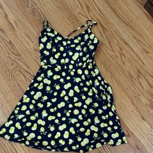 nine britton Black Lemon Print Sundress